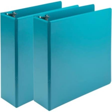 Davenport 3 in. Earths Choice Plant-Based Durable 3 Ring View Binders, Turquoise, 2PK DA3193708